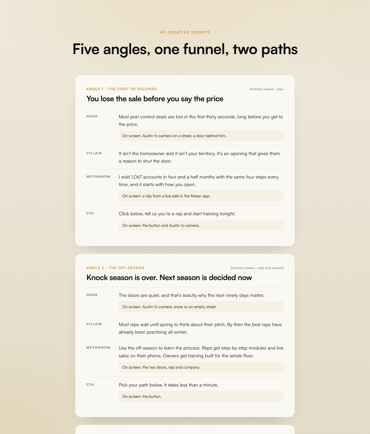 Ad creative scripts preview