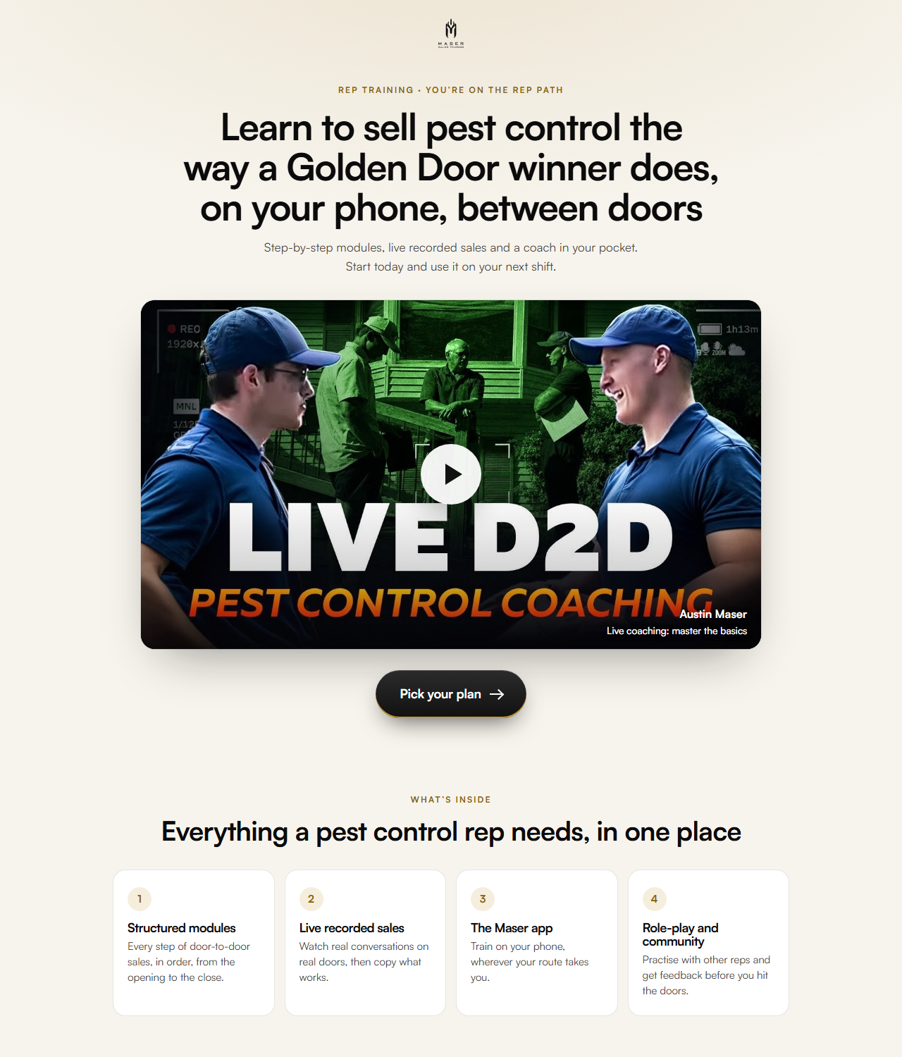 Rep training page preview